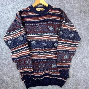 Vintage Batoni Quessco Uomo Sweater Mens XS Red White Blue Cosby 90s Grandpa - Picture 1 of 6