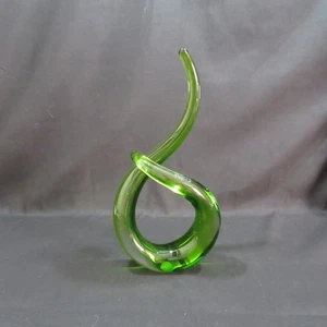 Murano-Stil Grün Kunst Glas Abstrakt Freiform Schleife Skulptur - Bild 1 von 17