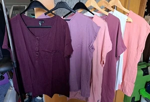 Damen T-Shirts Shirts Größe 48 50,  Basic, Sport, Freizeit, 6 Stück  - Bild 1 von 13