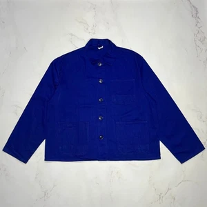 Vintage Herren Französische Arbeitsjacke Cropped Workwear Verwaschen Blau Gr. 26 / M - Bild 1 von 20