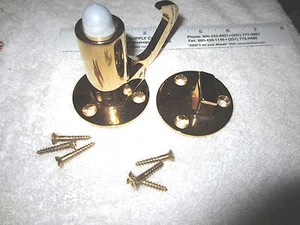 Door Stop, triple plated stop and lock w/matching screws - Picture 1 of 4