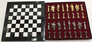 Juego de ajedrez Manopoulos mitología griega - piezas de oro/plata tablero de mármol ¡RARO! - Imagen 1 de 10