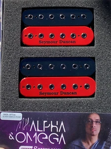 Seymour Duncan Mark Holcomb Alpha Omega Trembucker Set - Red/Black Zebra - Picture 1 of 2