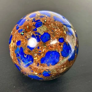100% bola de azurita real en matriz dálmata bola cuprit, cobre, malaquita - Imagen 1 de 5