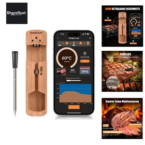 Fleischthermometer Kabellos, Grillthermometer Bluetooth 100m, Bratenthermome... - Bild 1 von 9