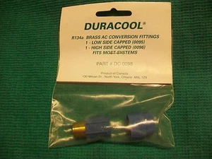 MONTAJE DE CONVERSIÓN DE AIRE ACONDICIONADO DURACOOL 134A LATÓN LADO BAJO Y ALTO CON TAPAS - Imagen 1 de 4