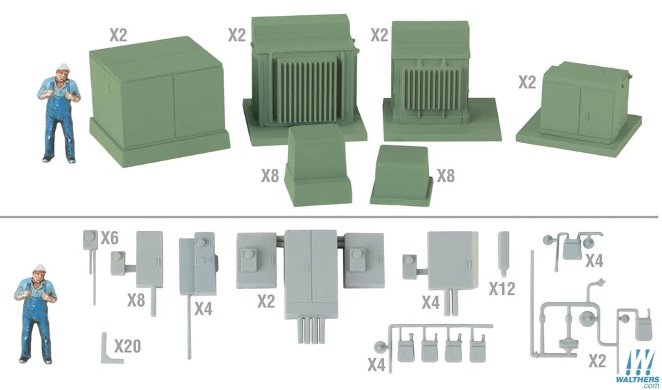 Walthers # 4075 Modern Electrical Gear Kit HO MIB