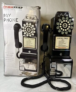 Crosley Corded 1950s Payphone with Rotary Fashion Dial & Push Buttons (CR56-BK) - Bild 1 von 17