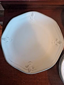 2 Better Homes & Gardens Fleur de Lis Octagon French Country Dinner Plates - Picture 1 of 2
