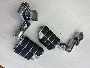 Harley Davidson Motocicleta Cromo Goma LH RH Highway Footpegs + SOPORTES usados 3 - Imagen 1 de 6