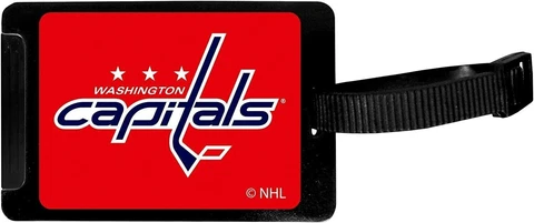 Washington Capitals Rubber Luggage Bag Tag I.D. Holder Black NHL Licensed Cover