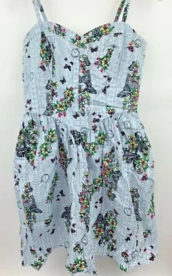 Hell Bunny Elaine Floral Skull Mini Short Dress Small Rockabilly Pinup Goth - Image 1 of 4