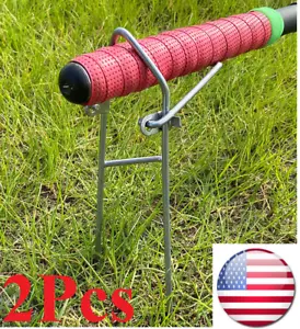 2Pcs Fishing Rod Pole Holder Insert Ground Spiral Metal Stand Support bracket - Picture 1 of 8