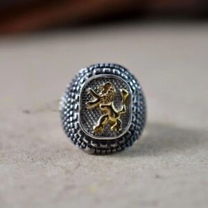 Lion of Judah 925 Sterling Silver Western Jewelry Mens Signet Ring Gift for Him
