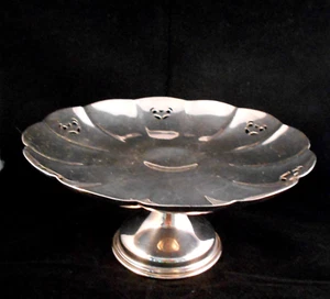VINTAGE EPNS SILVERPLATE PIERCED CAKE STAND/COMPORT Crusader Plate C1940s - Picture 1 of 4