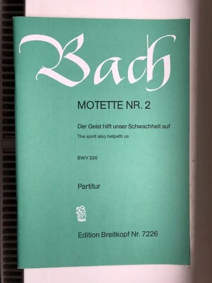 JS Bach: Der Geist hilft - Motet BWV 226 Breitkopf SATB Vocal Score - Image 1 of 2