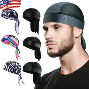 Doo Rag Head Skull Cap Durag Motorcycle Wrap Biker Du Do Bandana Beanie Cap Hat - Picture 1 of 46