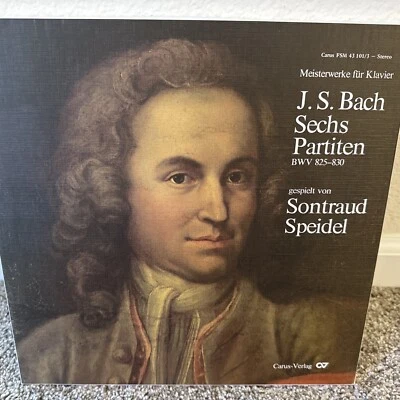Rare German Pressing Bach/Speidel 'Six Partitas' Carus-Verlag Stereo 3-LP NM Foto 1 de 4