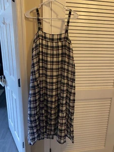 Jenni Kayne kariertes Midi-Sommerkleid mit Biesen - Small - Bild 1 von 11