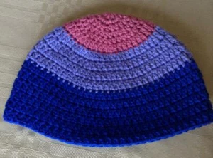 Crocheted Bisexual Pride Beanie - Picture 1 of 3