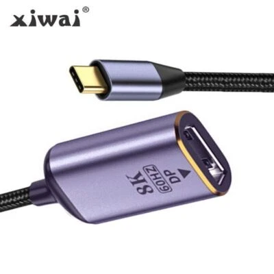 Cablecc  USB4 Type-C Source DP/MINI-DP Female Cable Display 8K 60HZ UHD Monitor - Image 1 of 4