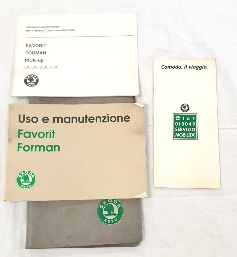 Libretti Uso e Manutenzione SKODA FAVORIT FORMAN PICKUP ed. 1992 lingua italiana - Immagine 1 di 3