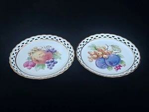 Vintage Royal Hanover Obstteller, zwei verschiedene, Goldrand, 7,5" - Bild 1 von 4