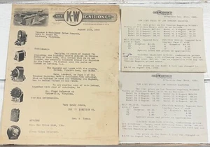 Antiker K W Ignition Co Briefkopf Preise Auto Traktor Modell Fotos Grafik - Bild 1 von 11