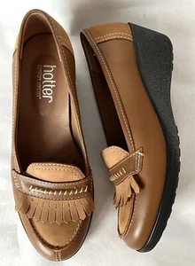 Hotter Comfort Concept Mocasines Reino Unido 4.5 Para mujeres Cuero Tostado Zapatos de Cuña Baja KIEV - Imagen 1 de 9