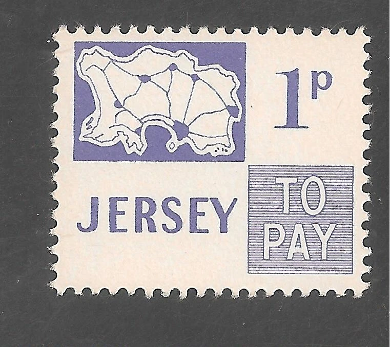 Jersey #J8 (D2) VF MNH - 1971 1p Map of Jersey - Postage Due - Image 1 of 1