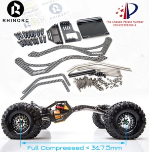 Rhino RC W1 Chassis 317mm RC 1/10 Shafty Craler Rig Gear Box Full Kit With Axles - Bild 1 von 22
