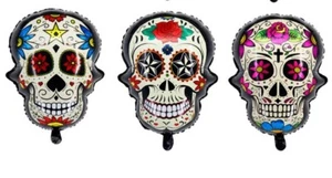 3 Stck. Schädelfolie Ballon Mexikanischer Tag der Toten Party Dekorationen Halloween Rose - Bild 1 von 6