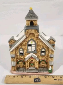 Vintage Lefton 1986 COLONIAL VILLAGE BRICK CHURCH Chrismas Village Building - Picture 1 of 9