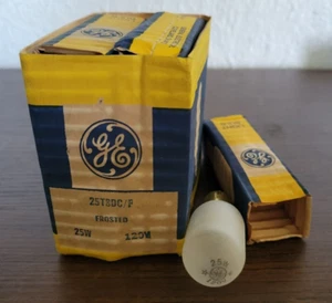 6 GE Tubular Bulb 25W T10 Bulb Type Medium Base 120 V Frosted NOS - Picture 1 of 4
