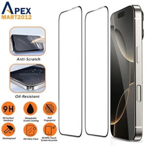 Protector de pantalla de vidrio templado duro cubierta de película de 1-2 piezas para iPhone 16 Pro Max Plus - Imagen 1 de 12