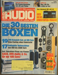Audio September 2003 McIntosh MC402AC JVC Philips Plasma 30 besten Boxen SACD - Bild 1 von 2