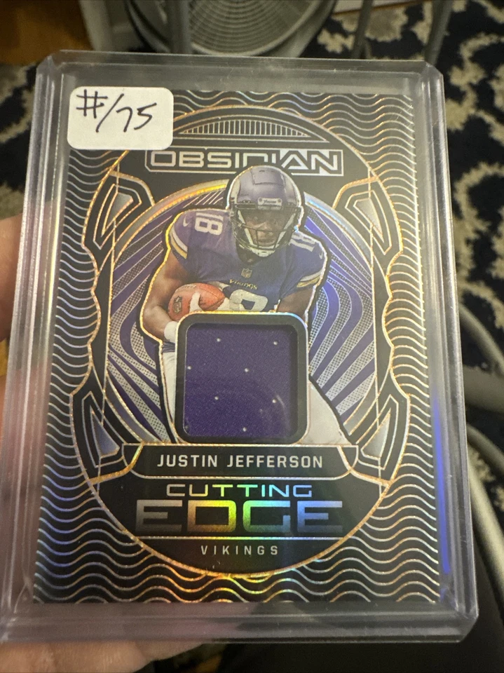 2022 Panini Obsidian Justin Jefferson Cutting Edge Patch /75 Minnesota Vikings - Image 1 of 4