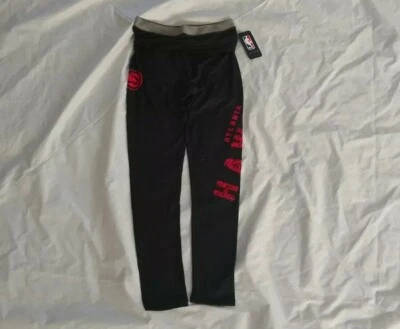 NBA Junior's Atlanta Hawks Elastic Waist Black Leggings Sz M(7-9) - Image 1 of 4