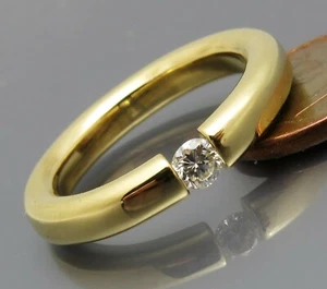 DISEÑO MADURO - ANILLO TENSOR FINO G/VVSI BRILLANTE - ORO 585 - ORFEBRE PROPIO - Imagen 1 de 8