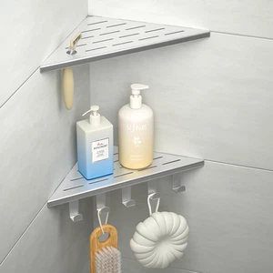 10‘’ Corner Shower Shelf, 304 Stainless Steel Shelves for Bathroom, Grout in She - Picture 1 of 12