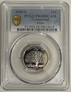PCGS 1999-S 25C Silver Connecticut Quarter (PR68DCAM) - Picture 1 of 5