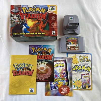 Pokemon Stadium -  Nintendo 64 Big Box (CIB) Complete w/ Transfer Pac (Tested) - Image 1 of 4