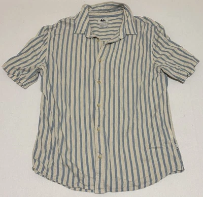 Vintage Quicksilver Surf Shirt Mens Size Large Stripe Button Up T Shirt - Image 1 of 4