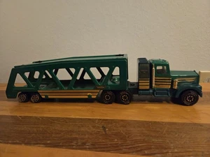 Vtg 82 Tonka Kenworth Car Transporter Trailer Green Pressed Steel Made In Mexico - Picture 1 of 11