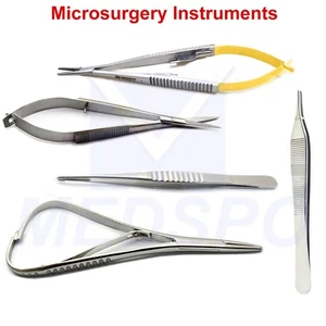 Dental Microsurgery instruments Castroviejo Needle Holder Scissors Adson Forceps - Picture 1 of 6
