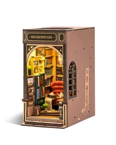 Book Nook,DIY Book Nook Kits for Adults,3D Wooden Puzzle Bookend Miniature Ki... - Foto 1 di 6