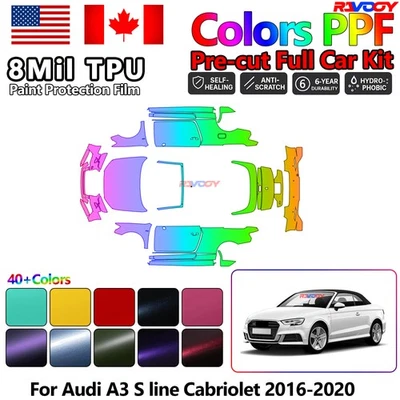 Color Precut PPF Paint Protection Film For Audi A3 S line Cabriolet 2016-2020 - Image 1 of 4
