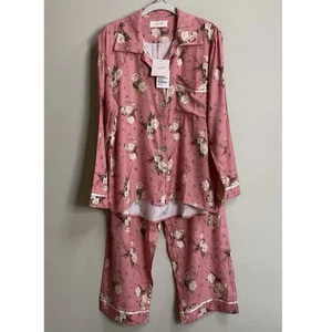 NWT Papinelle Rose Blush Yolly Cosy Floral Print Pajamas Size Small - Picture 1 of 14