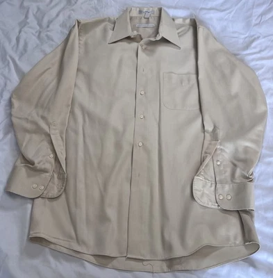 Jeffrey Bean Beige Long Sleeve Dress Shirt. Neck Size 16 - 32/33 - Imagem 1 de 3