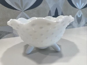 LE Smith Hobnail Milk Glass Bowl, Footed - Picture 1 of 8